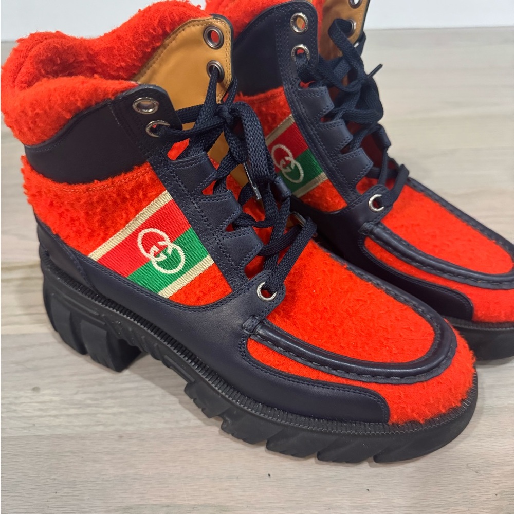 Gucci Orange and Blue Boots